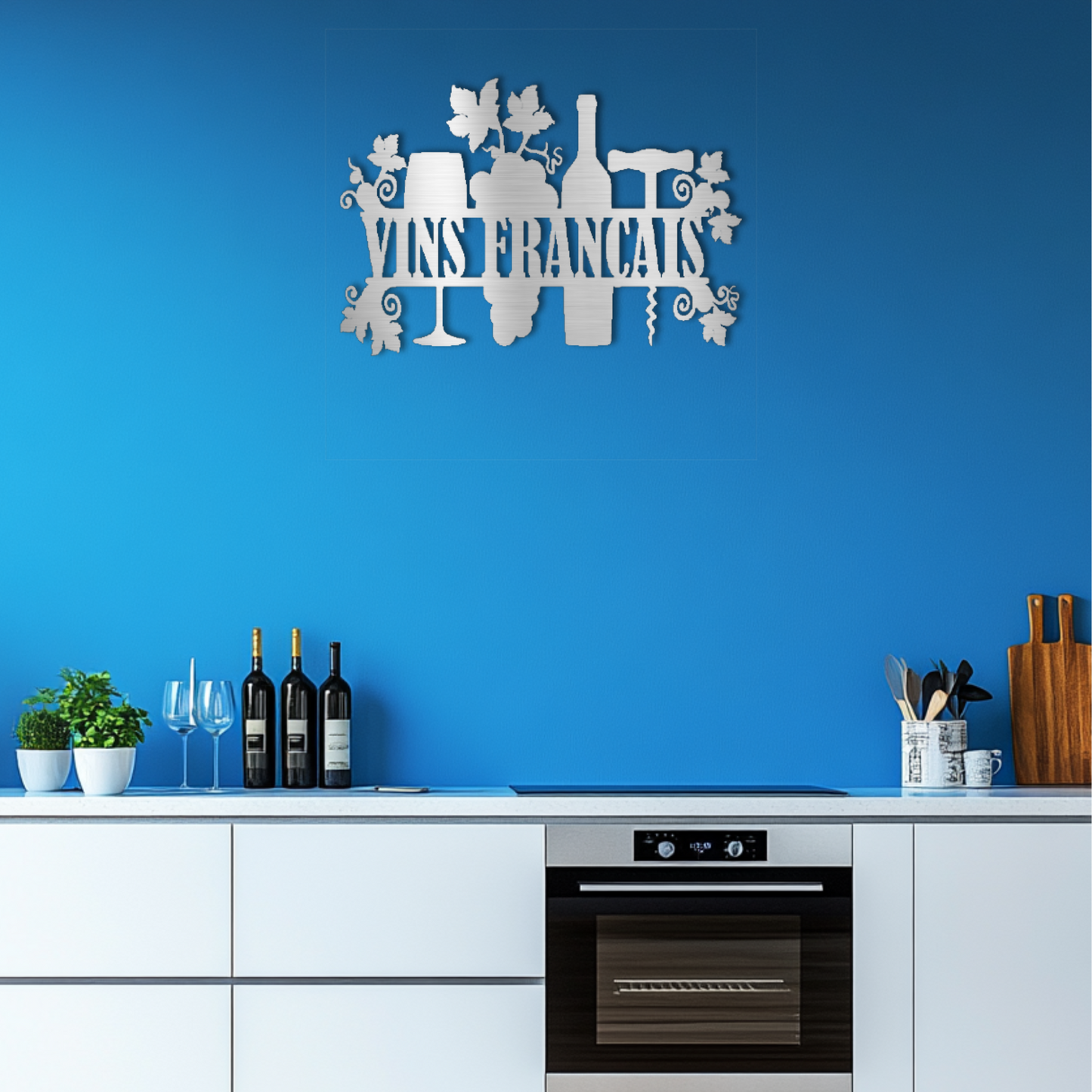 Vins Francaise (French Wines) Steel Wall Decor