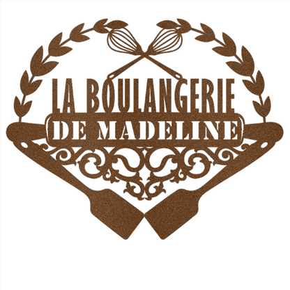 Personalized La Boulangerie (The Bakery) Sign Steel Wall Decor