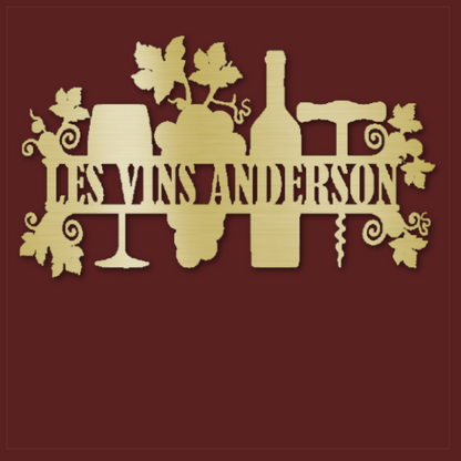 Personalized Family Wines Steel Wall Decor