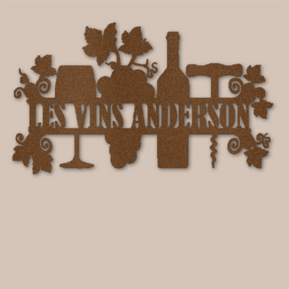 Personalized Family Wines Steel Wall Decor