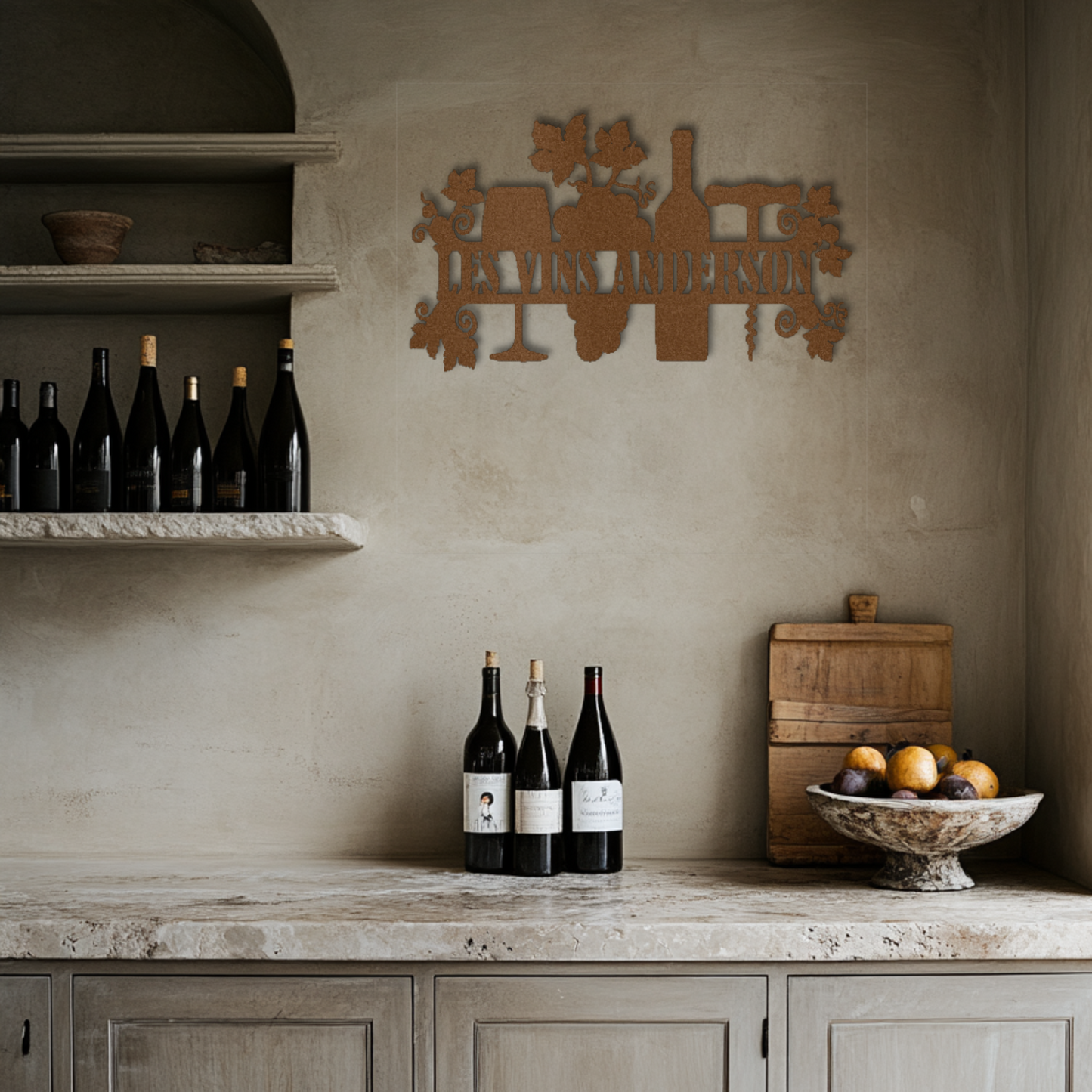 Personalized Family Wines Steel Wall Decor