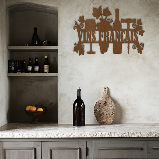 Vins Francaise (French Wines) Steel Wall Decor