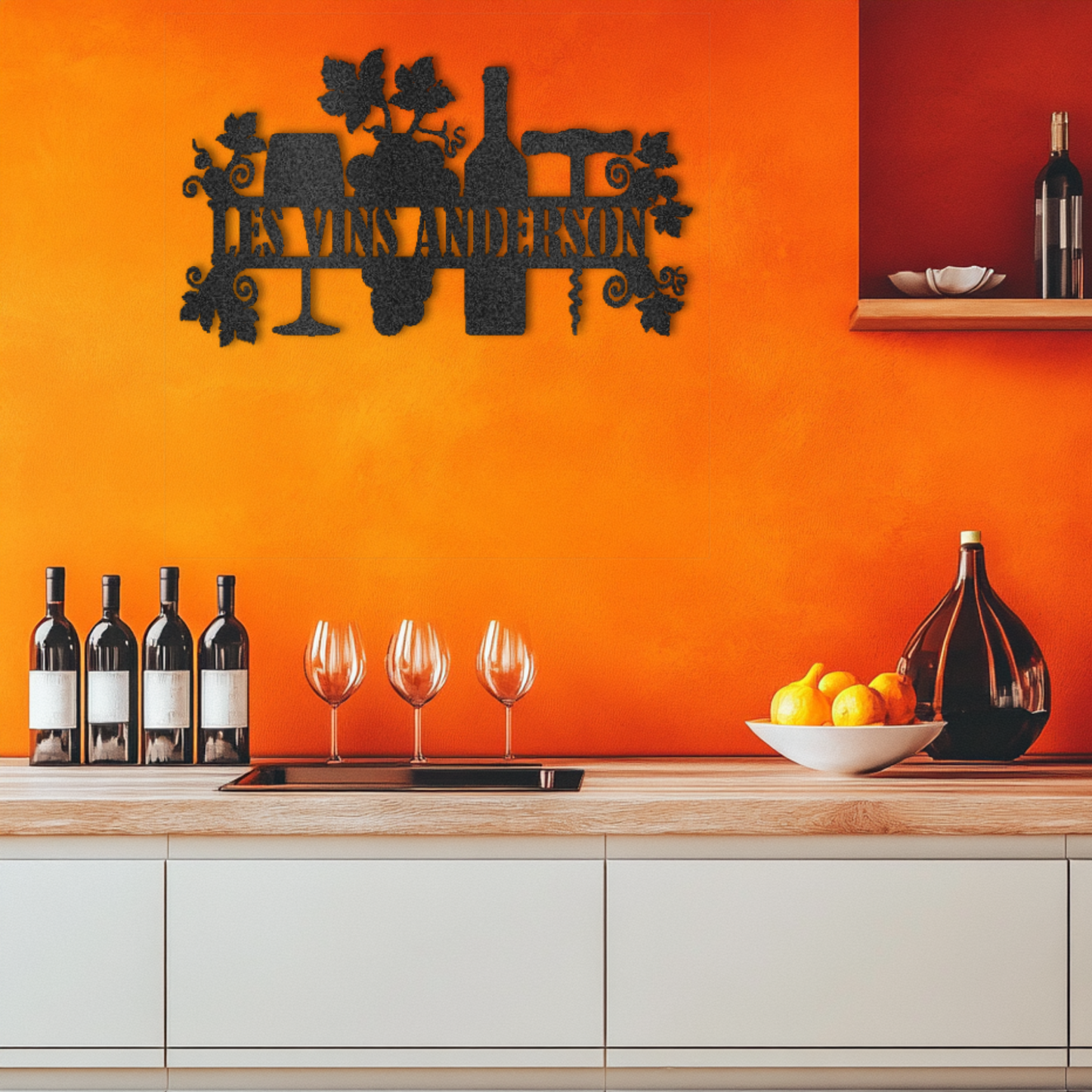 Personalized Family Wines Steel Wall Decor