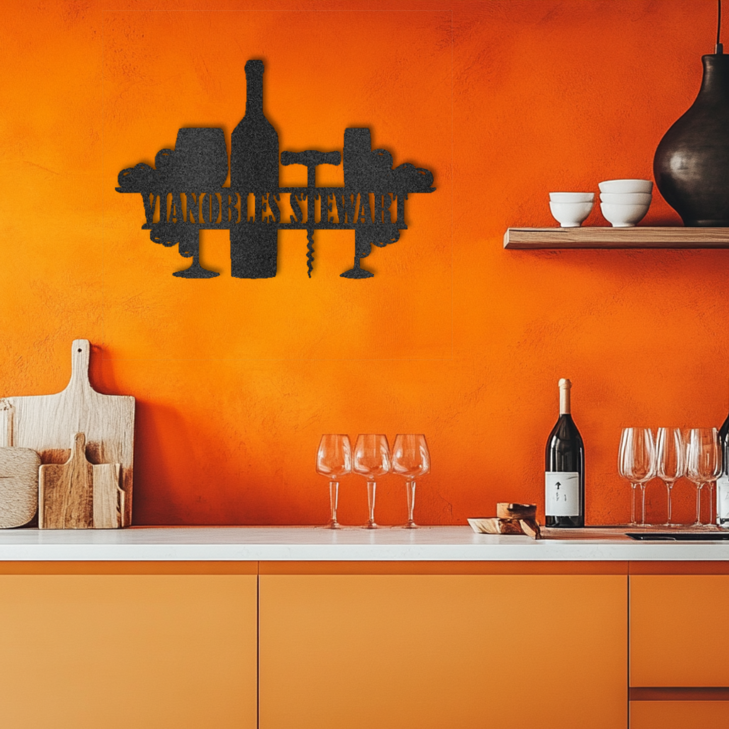 Personalized Family Vineyards Steel Wall Decor