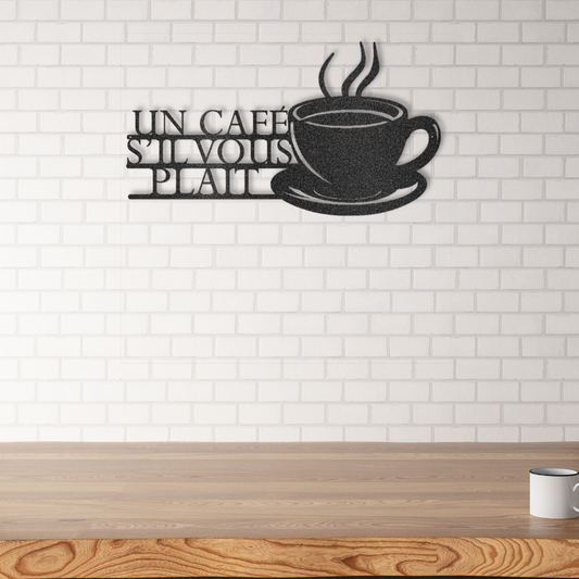 Un Café Steel Wall Decor