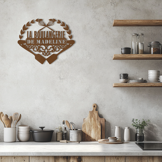 Personalized La Boulangerie (The Bakery) Sign Steel Wall Decor