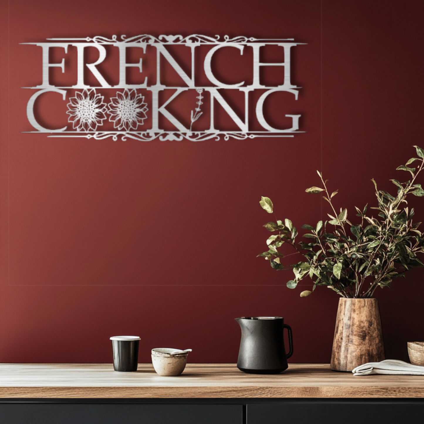 French Cooking Steel Wall Decor